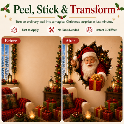 🔥Last Day 50% OFF-19.7'' Christmas Break-In 3D Wall Decal