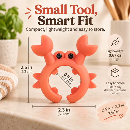 🦀 Cute Crab Silicone Utensil Holder and Pot Lid Lifter 🍲