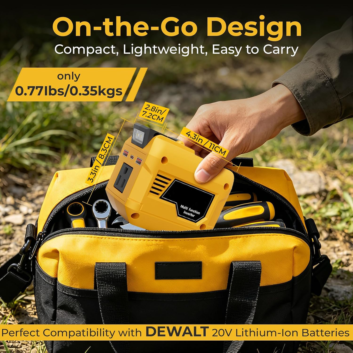 🛠️250W Power Inverter Compatible with DeWALT 20V Battery Converter