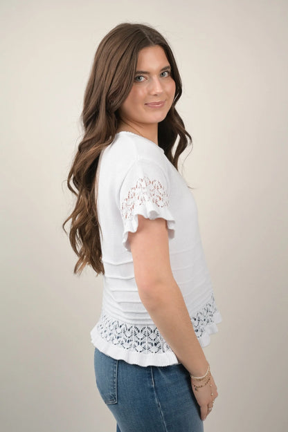 ✨ Breezy Crochet Knit Top