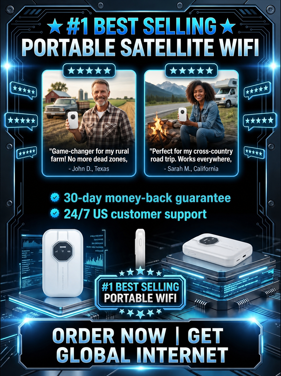 [Global Coverage, Free for Life] Boundless Portable Wi-Fi– 🛡️No SIM, No Contract, No Hidden Costs