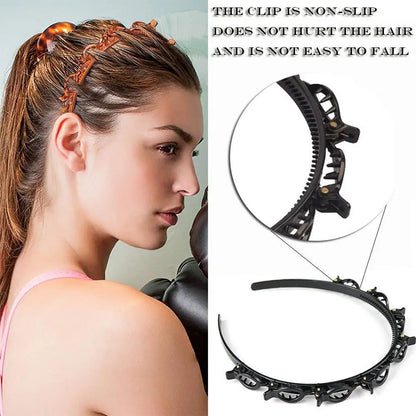 Bangs Hairstyle Hairpin Headband, Professional Weave Bangs Clip, Toothed Headband Braid Tool, Women Girls Fashion Hair Accessories