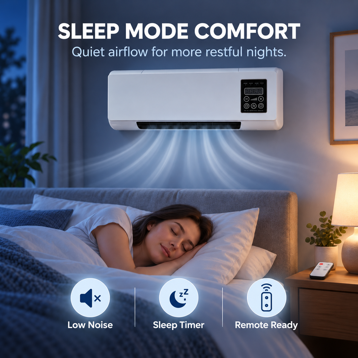 ❄️🔥 2-in-1 Wall-Mounted Cooling & Heating Unit – Remote Control