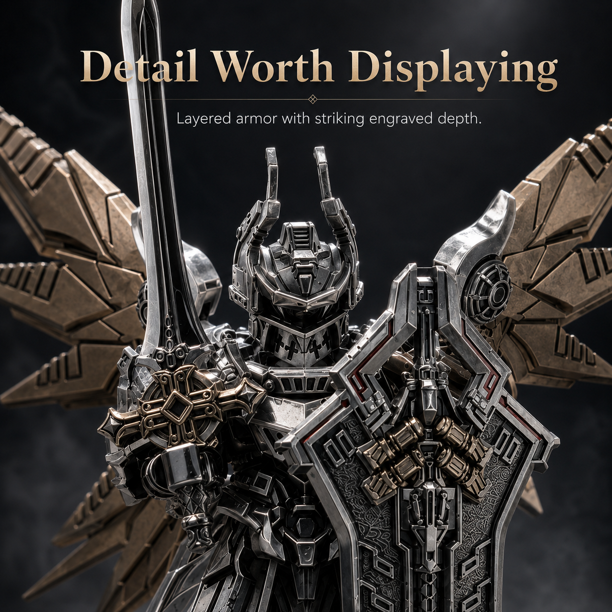 ⚔️ Magnetic Detachable Armored Knight Action Figure with Modular Wings & Weapons 🛡️