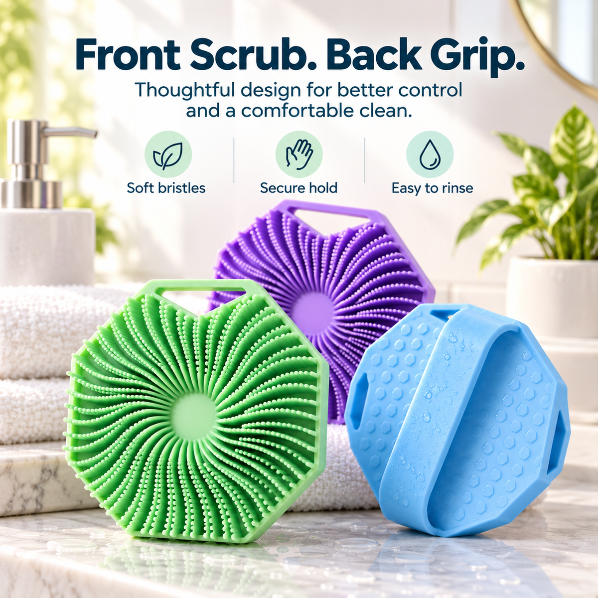 🚿 Ditch the Soggy Loofah – 3-Pack Silicone Scrubber Set 49% OFF