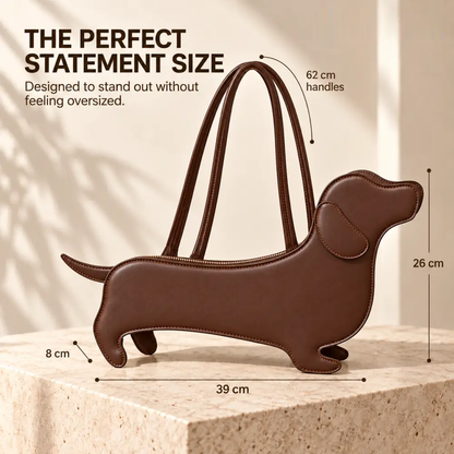🐶 Dachshund-Shaped Crossbody Bag – Cute PU Dog Purs
