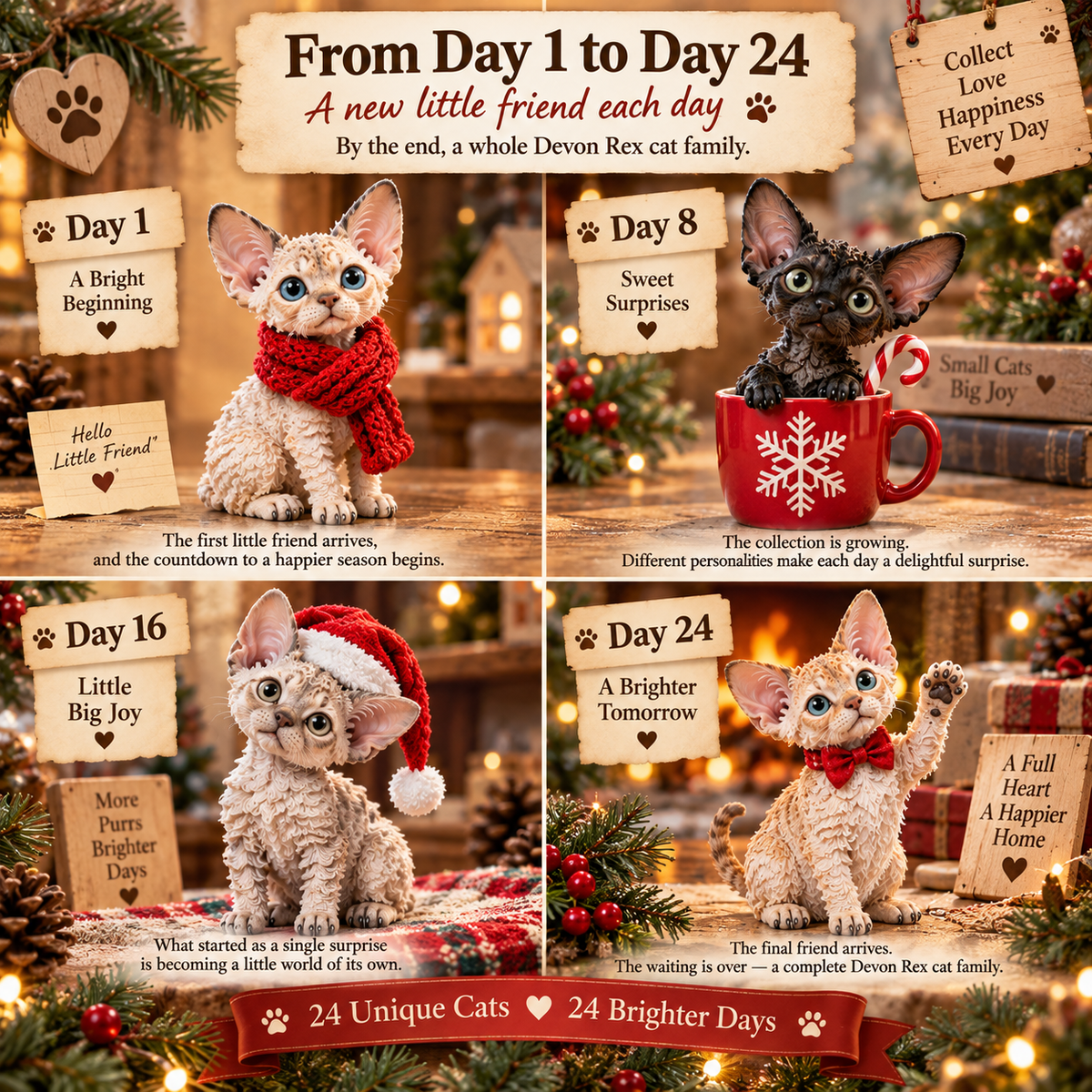 🐱 24 Days of Devon Rex Cats 🎄 Christmas Advent Calendar for Cat Lovers