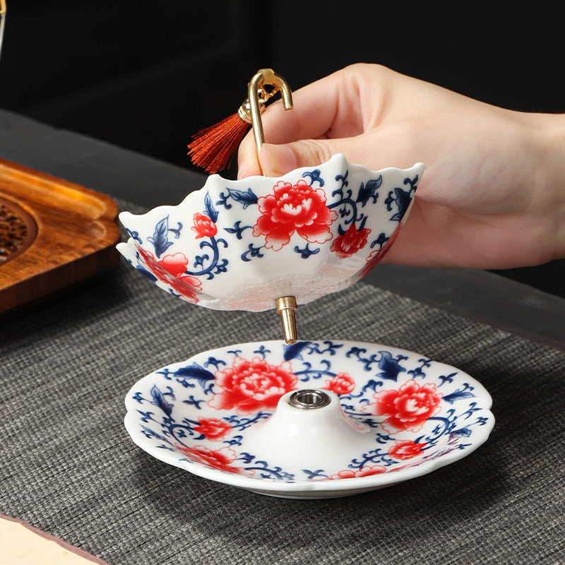 🍵5 Thousand Years Blue and White Porcelain Umbrella Tea Infuser Set
