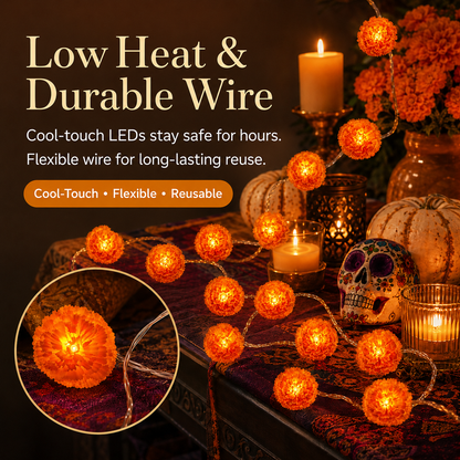 🌼 Chrysanthemum LED Lights for Halloween & Altars