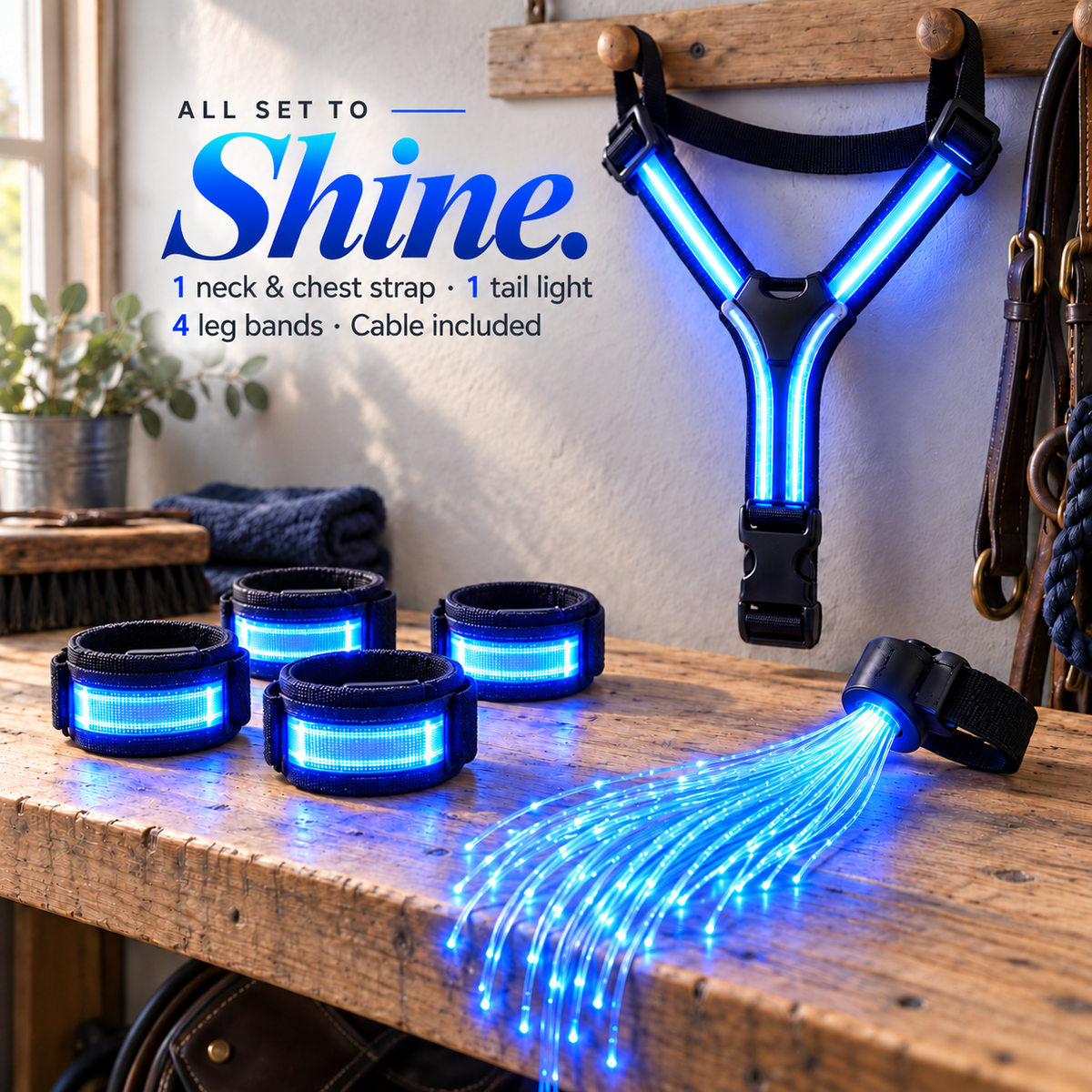 ✨49% OFF🌈🐎 Ride in Color! LED Horse Light Set – Blue, Green & Pink