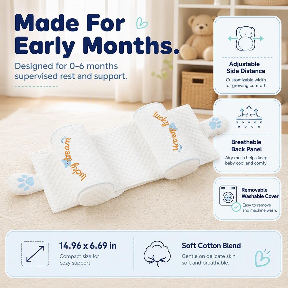⭐🧸 Adjustable Baby Pillow – Soft & Breathable Support for 0–6 Months