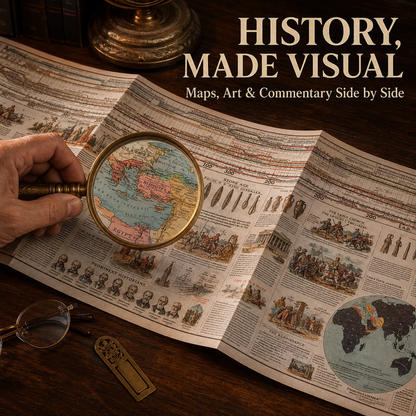Adams' Time Chart: Vintage Hardcover World History Timeline Map Book