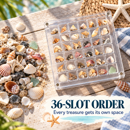 36-Grid Clear Acrylic Organizer Box for Small Collectibles ✨