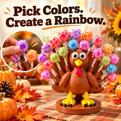 Turkey Lollipop Holder — A Rainbow Tail of Thanksgiving Fun