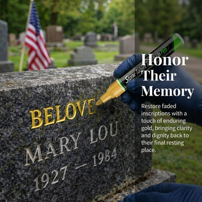 ⏳Limited Time 49% Discount | Golden Tombstone Touch-Up Pen Recover Faded Memorial Engravings