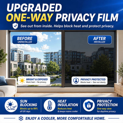 One-Way Privacy Window Film Heat Insulation Balcony Sunshade Glass Sticker Living Room Window Sunscreen