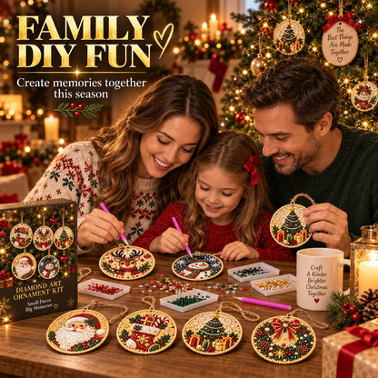 6PCS DIY Christmas Wooden Diamond Art Ornaments Kit 🌟🪵