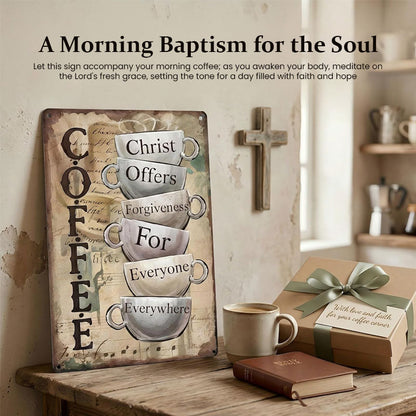 "Grace in Every Cup" Inspirational Sign ⛪ — A Timeless Message of Mercy for Your Sacred Space