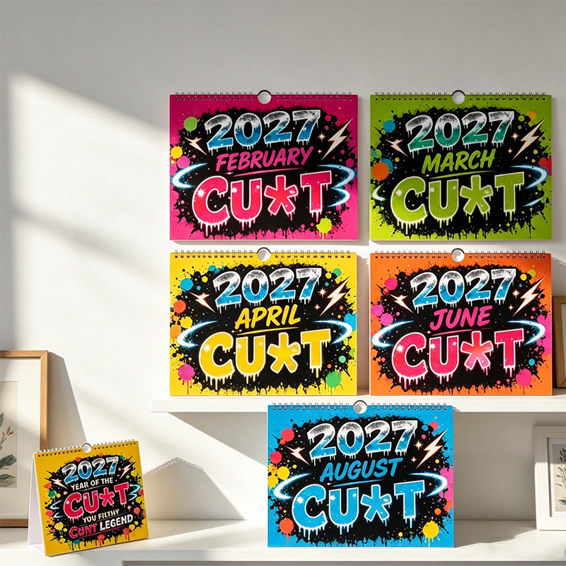 💥Early Bird Sale — 50% OFF🎁2027 Year of the Cu*t Wall Calendar – Bold Graffiti Humor Calendar📆🌟