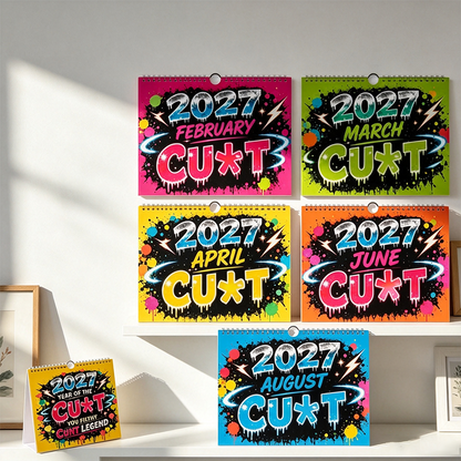 💥Early Bird Sale — 50% OFF🎁2027 Year of the Cu*t Wall Calendar – Bold Graffiti Humor Calendar📆🌟