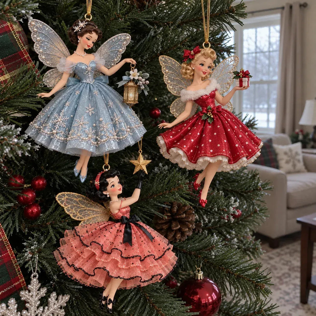🧚‍♀️Vintage Fairy Christmas Ornaments – A Touch of Old-Fashioned Magic