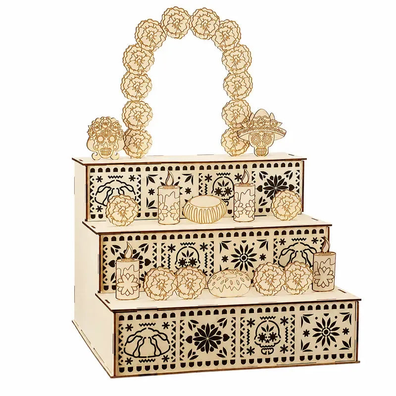 🎃🏵️Day of the Dead Wooden Altar Display Set