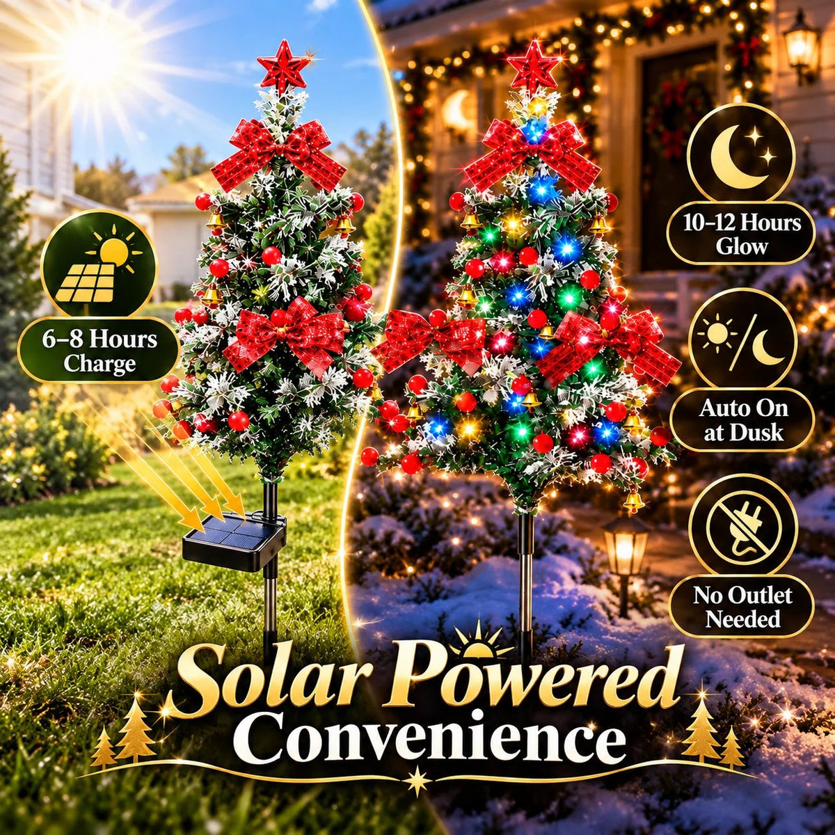 Solar cedar Christmas tree light product image 02