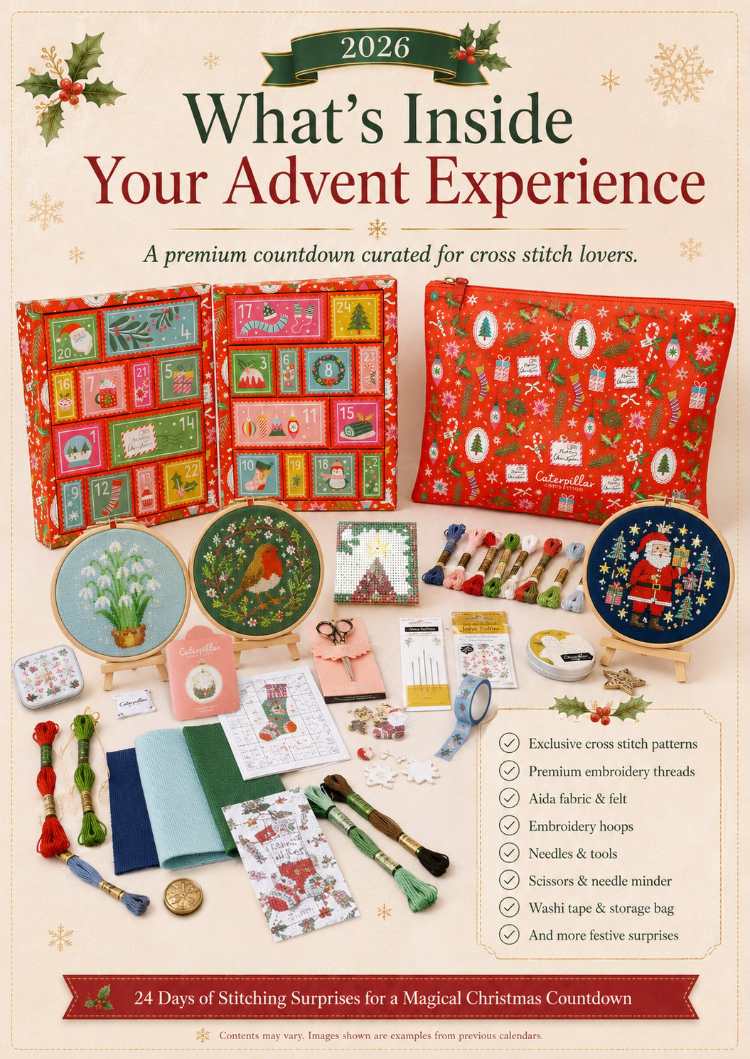 🎁Last Day 49% OFF-🎄🧵 2026 Cross Stitch Advent Calendar Box ✨