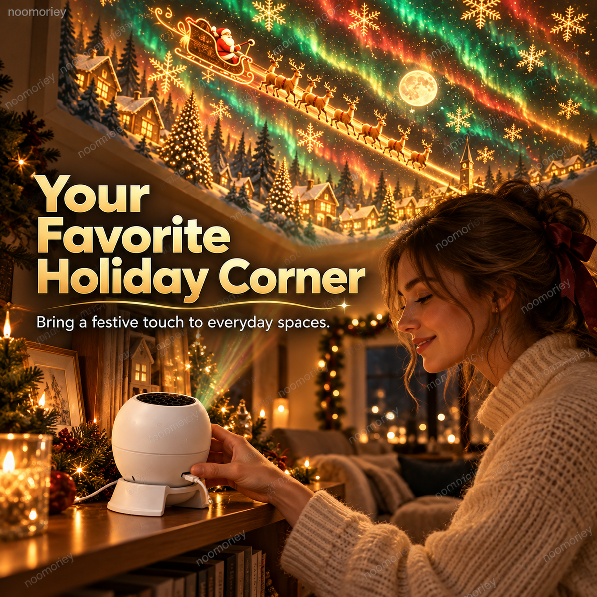 🎄 Christmas Wonderland Projector Light – Bring Santa’s Magic to Your Walls & Ceiling ✨