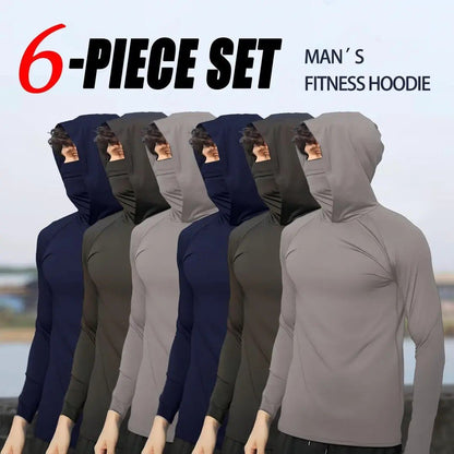 Men's Hoodie 6-Pack – 49% OFF | Slim Fit, UPF Sun Protection, Breathable