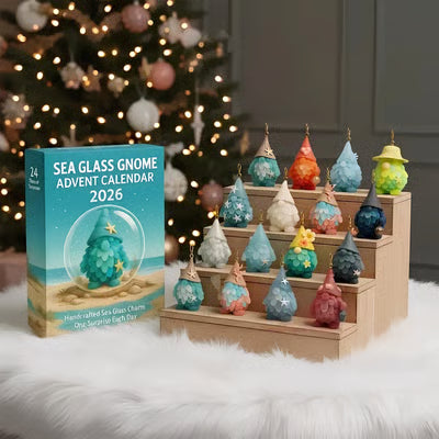 🌊🧝‍♂️ 2026 Sea Glass Gnome Advent Calendar | 24 coastal gnome charms for Christmas countdown, tree decorations, and holiday gifts 🎄✨