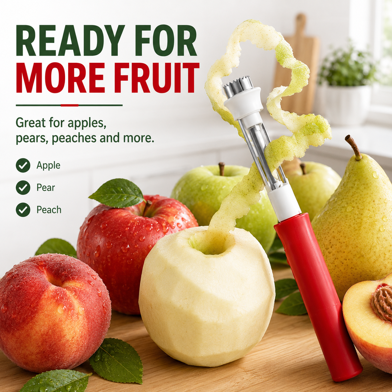 2 in 1 Apple Corer and Peeler, Apple Core Removal Tool, Stainless Steel Fruit Corer🍎
