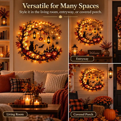 Halloween Crescent Moon Lighted Wall Decor