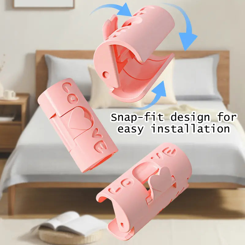 Pink and blue 6-piece adjustable bed sheet clips