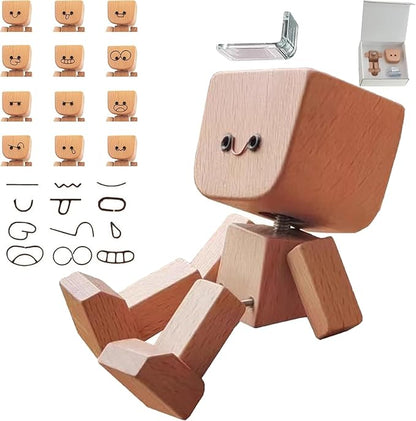 ❤🎁Shaking Feet Wooden Figure with 12PCS Magnetic Expressions
