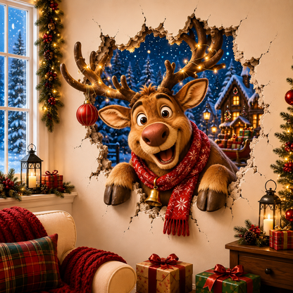 🔥Last Day 50% OFF-19.7'' Christmas Break-In 3D Wall Decal
