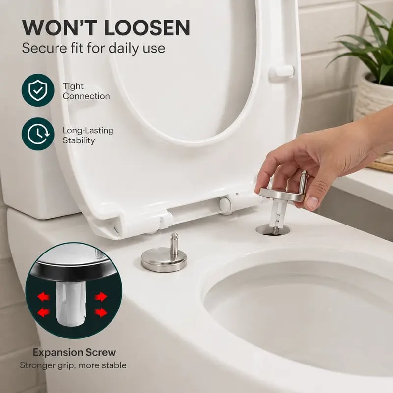 🔥LAST DAY 49% OFF - 🚽 Universal Toilet Seat Expansion Bolts | Stop Wobbly Loose Toilet Seats