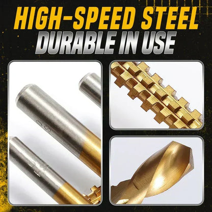 ⚙️ 50% OFF High-Speed Steel Drill Bit Set 🧰 Titanium-Coated & Multi-Material Ready