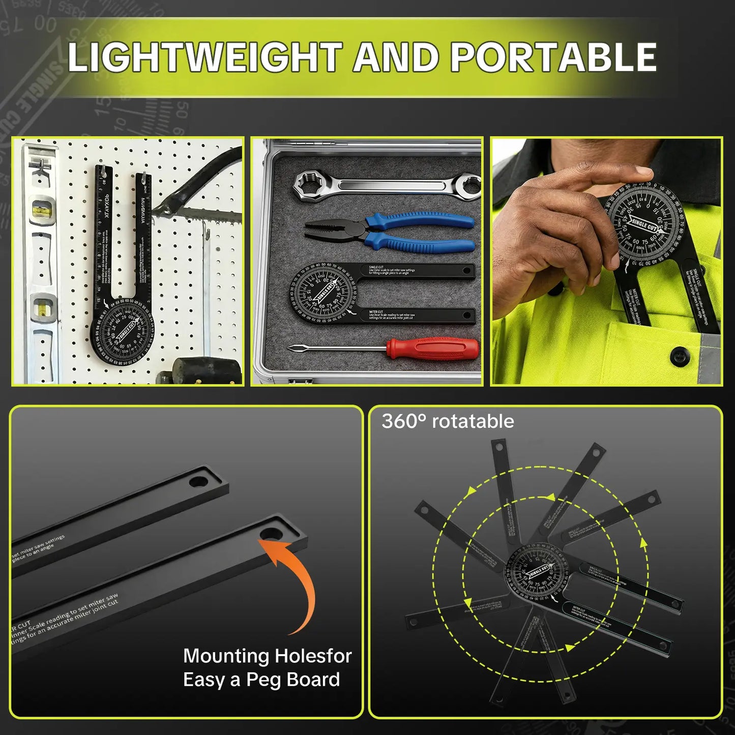 🔥Limited Time 49% OFF | Aluminum 7-Inch Angle Finder with Laser Scales