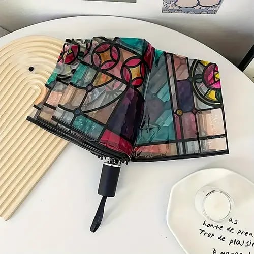 🌈Cathedral Art Stained‑Glass Inspired Automatic Umbrella