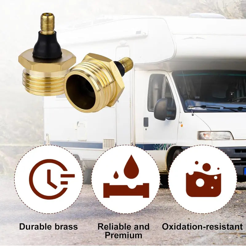 🚐💨 Brass RV Winterizing Blowout Adapter – Quick Water Line Drain & Seasonal Maintenance Tool