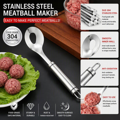 304 Stainless Steel Meatball Scoop Ball Maker – Easy Kitchen Tool for Meatballs, Fish Balls & Dough