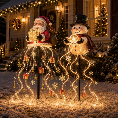 🎅✨ Santa’s Golden Gift Fountain Light 🎁🌟