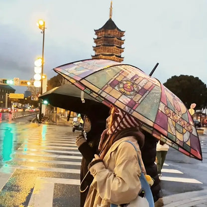 🌈Cathedral Art Stained‑Glass Inspired Automatic Umbrella
