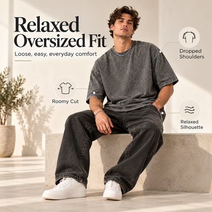 Vintage Washed Oversized T-Shirts – 4-Pack