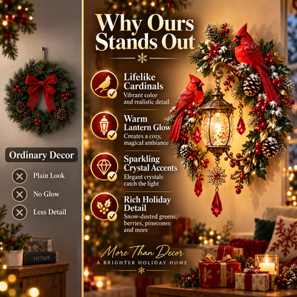 🔥😍Cardinal Lantern Wall Decor – A Warm Holiday Glow