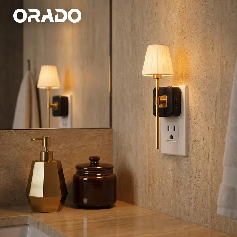 Vintage Pleated Fabric Plug-In Night Light