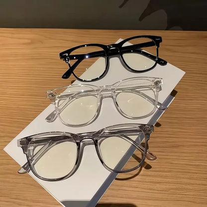 Unisex Oval Non-Prescription Glasses - 2-Pack Black & Clear Full Rim Frames