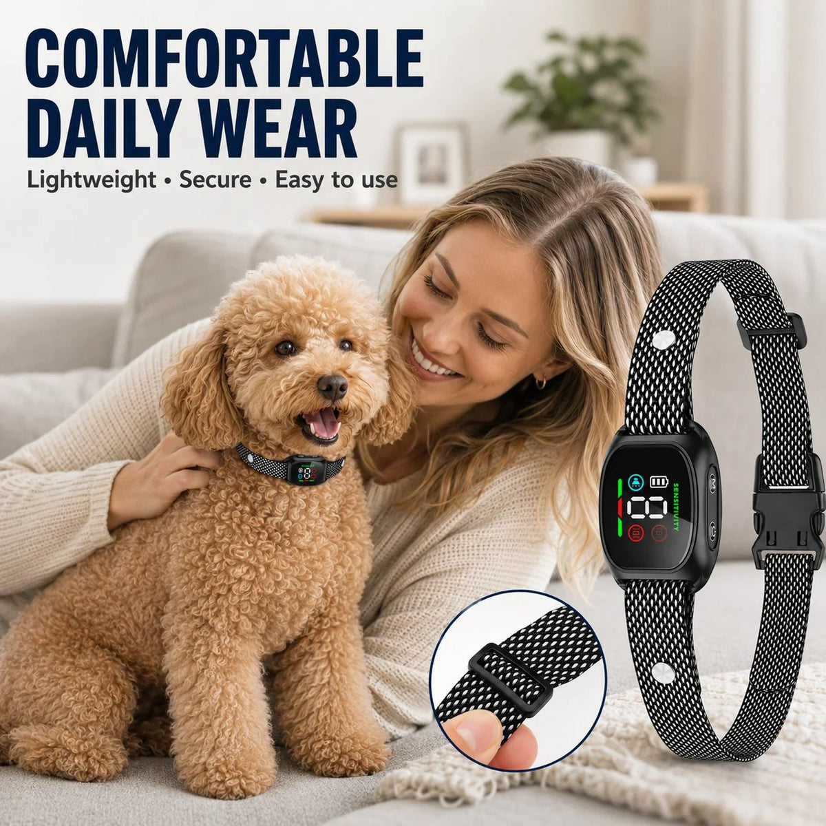🛡️🐾 Anti Bark Collar – Smart anti‑false triggering filters out other barks. IP67 waterproof & USB rechargeable – worry‑free training anywhere! 💦✅