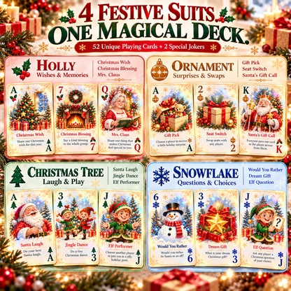 🃏 🎅 Christmas Party Fun Playing Cards -Make Your Christmas Game Night More Fun!